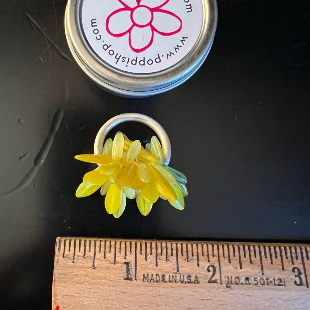 Yellow and Green Beaded Ring